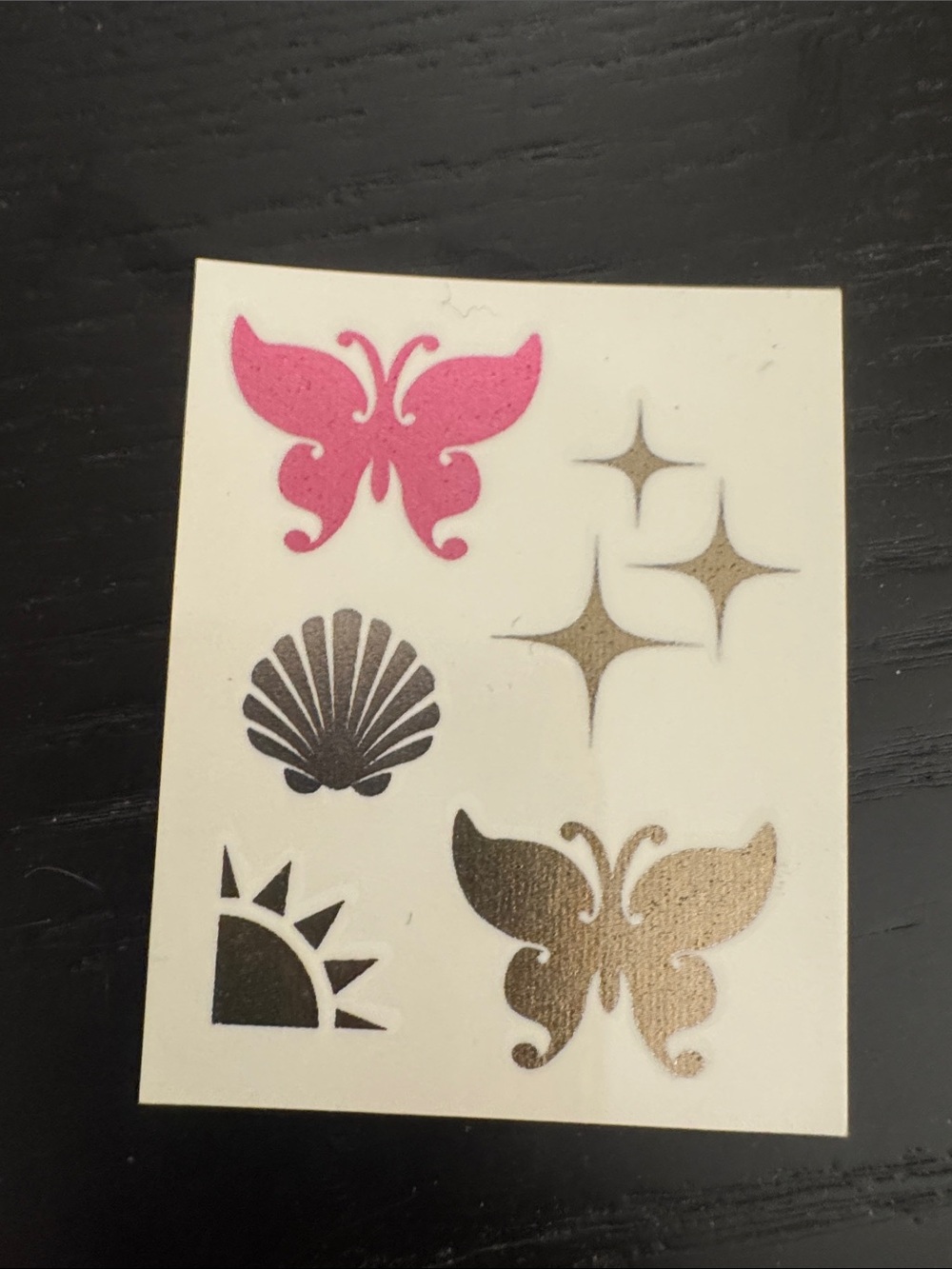 Decorative Butterfly and Shell temporary tattoo